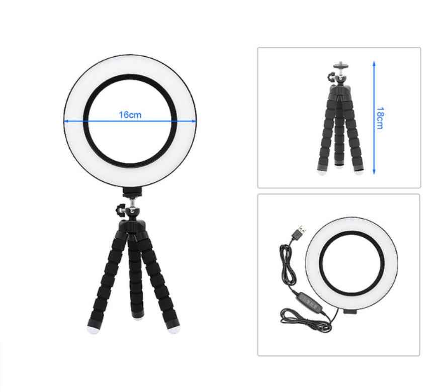 LED Ring Light with Flexible Tripod