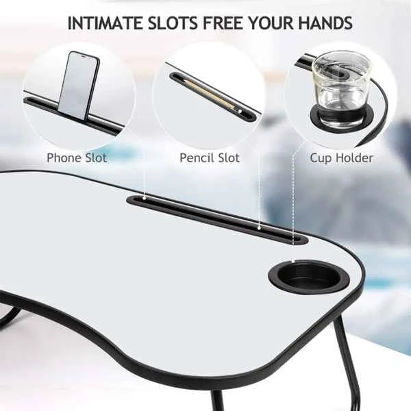 Foldable Laptop Desk with Cup Holder