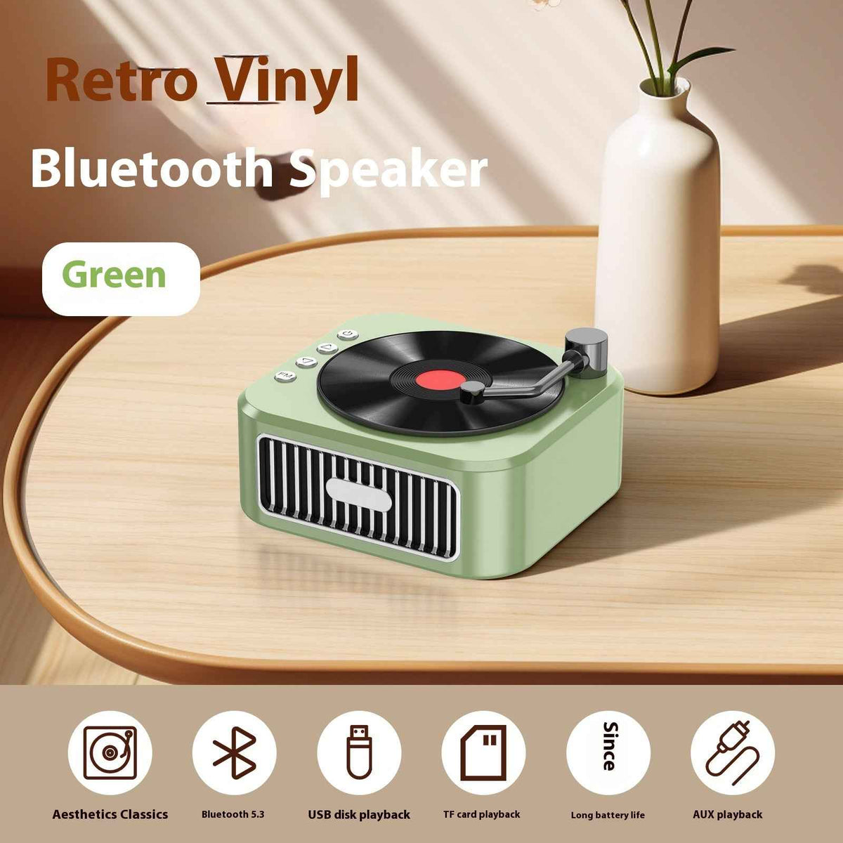 Retro Bluetooth Record Player Speaker