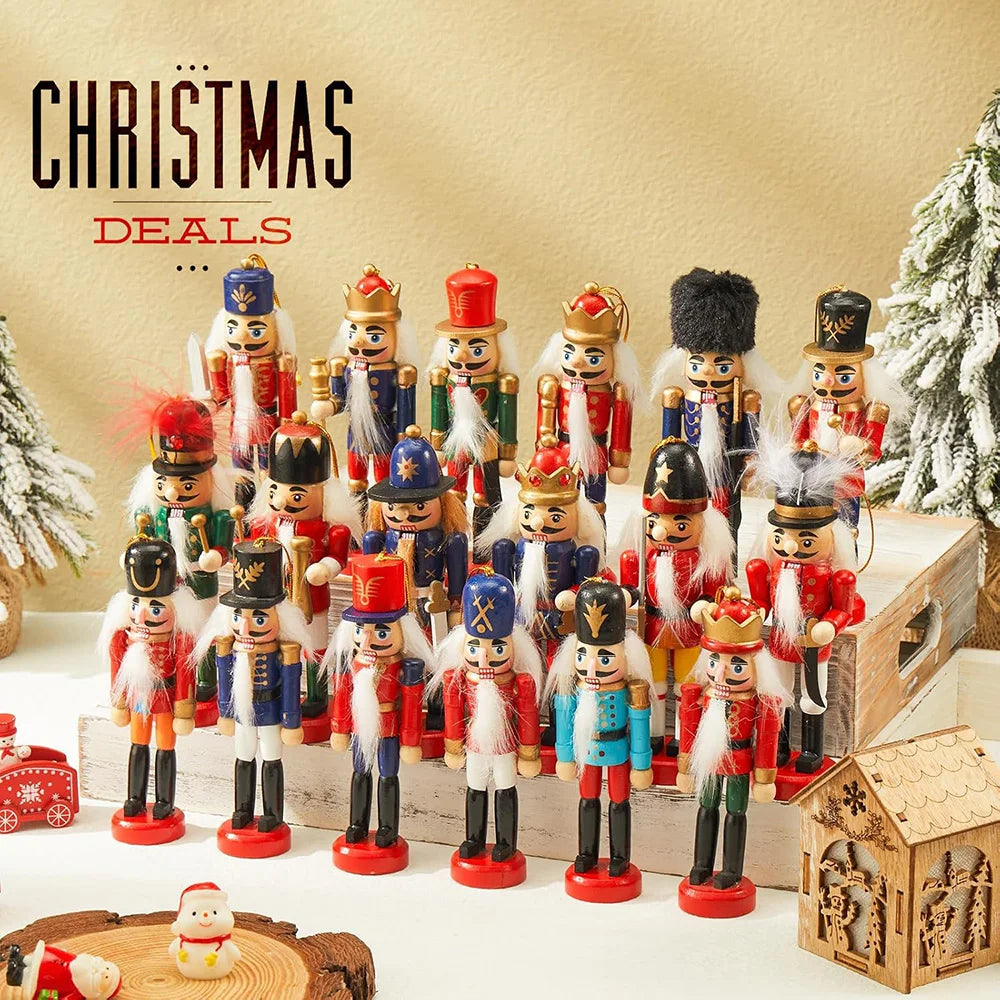Wooden Nutcracker Soldier Ornaments