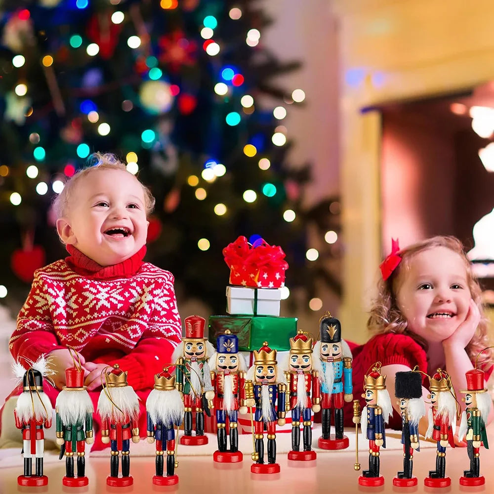 Wooden Nutcracker Soldier Ornaments