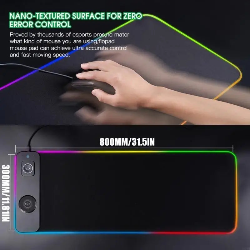 Large Wireless Charging RGB Mouse Pad