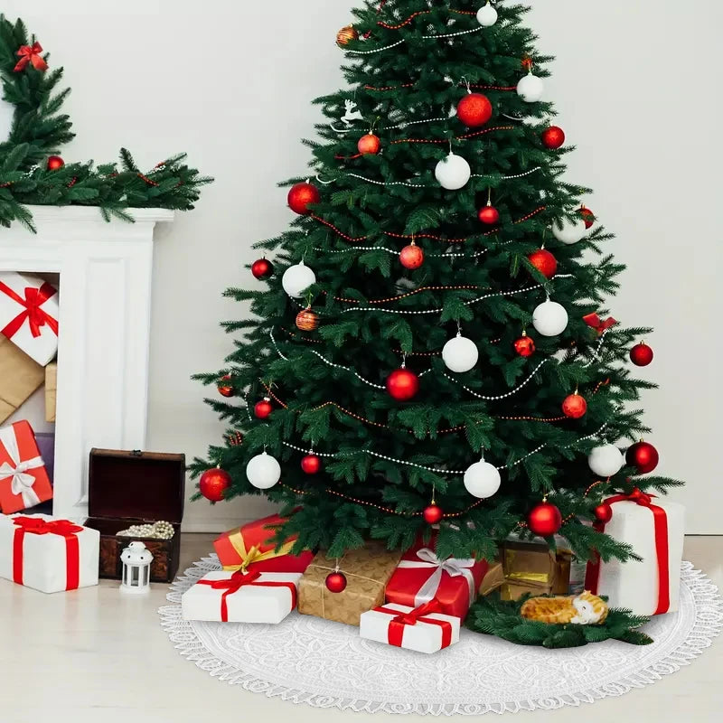 White Lace Christmas Tree Skirt