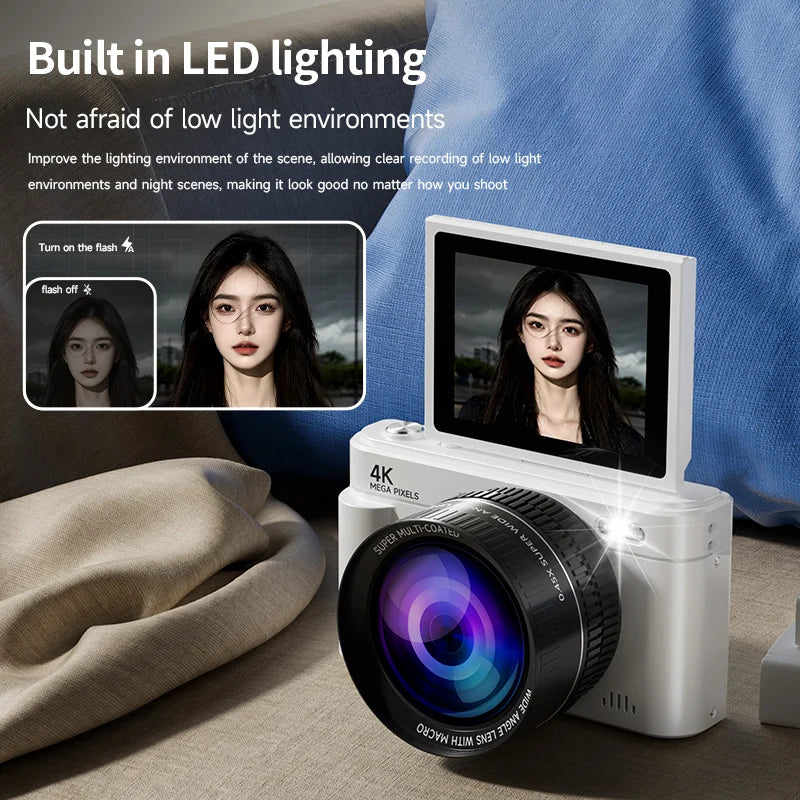 4K 64MP Compact Digital Camera with 18× Zoom