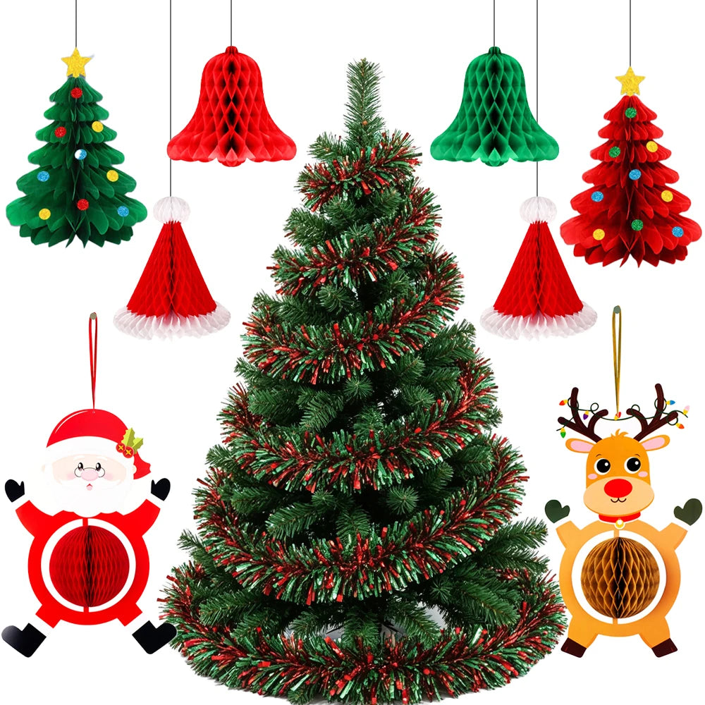 3D Honeycomb Christmas Tree Hanging Decor