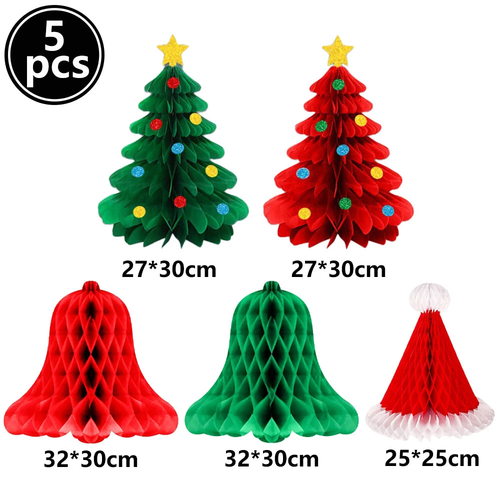 3D Honeycomb Christmas Tree Hanging Decor