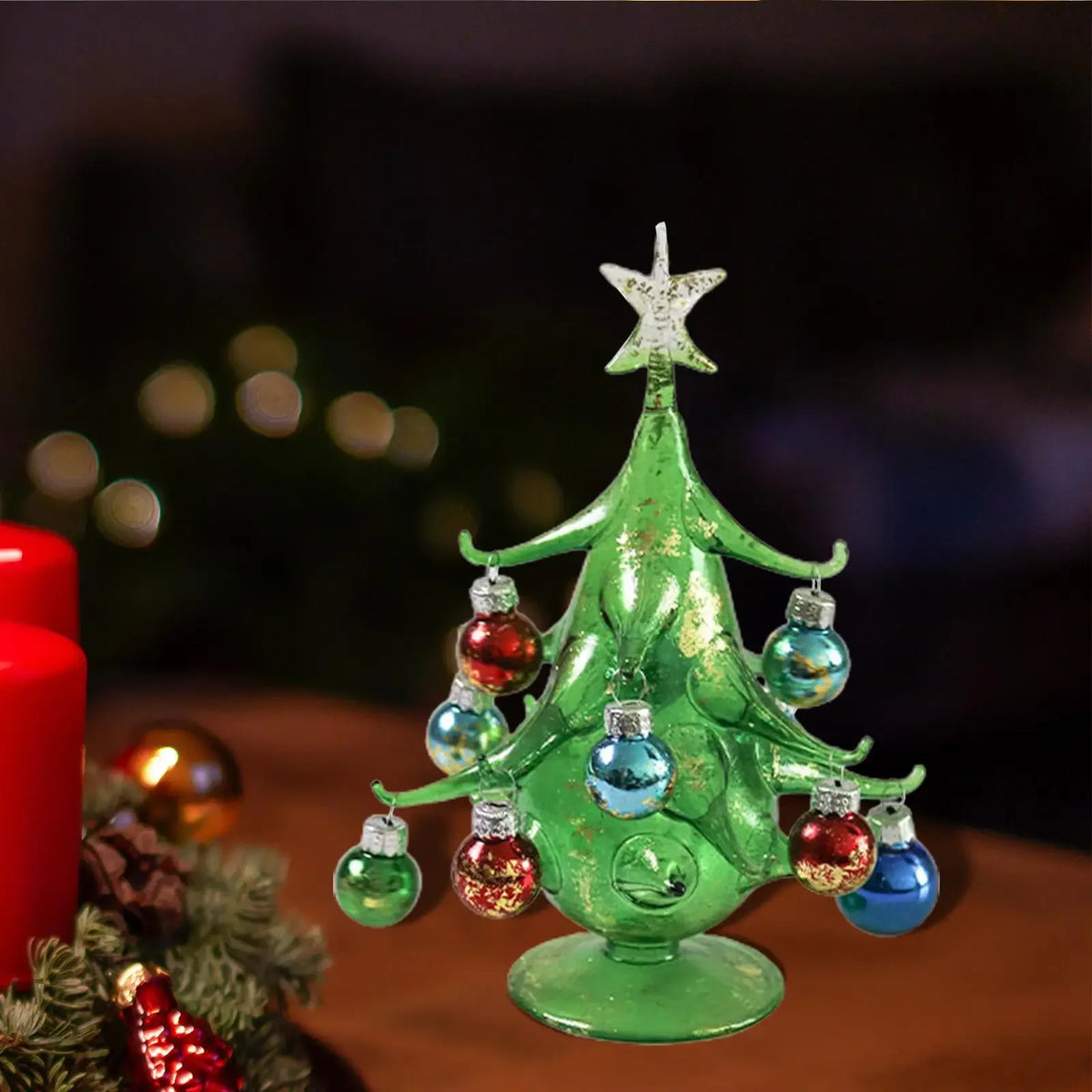 DIY Glass Christmas Tree Scene