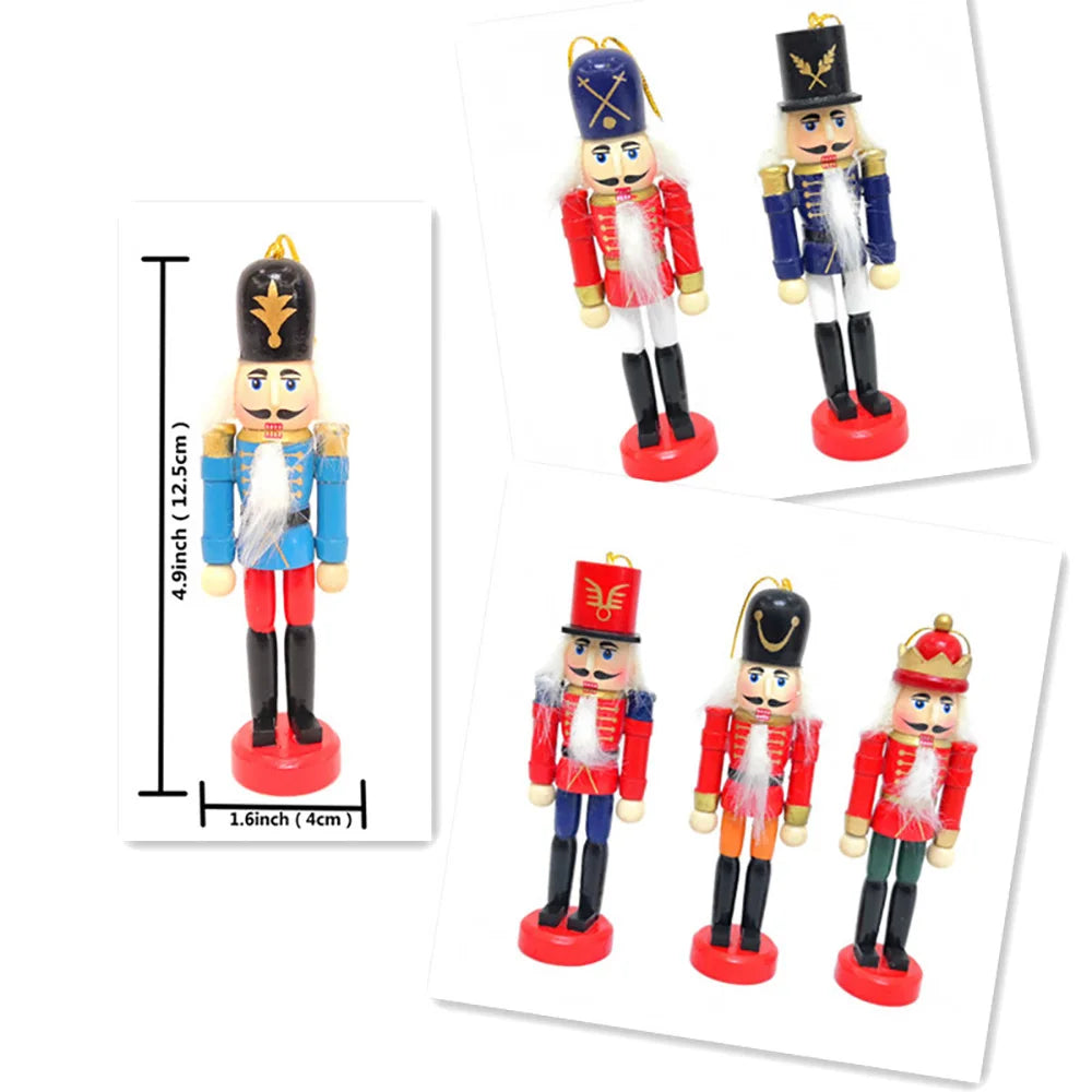 Wooden Nutcracker Soldier Ornaments