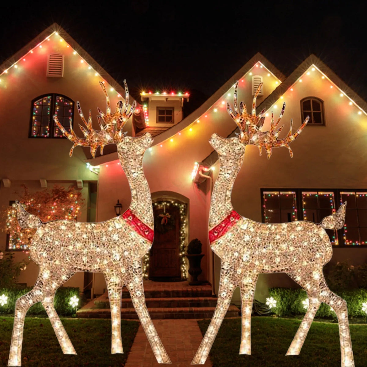 Lighted Christmas Reindeer Decoration