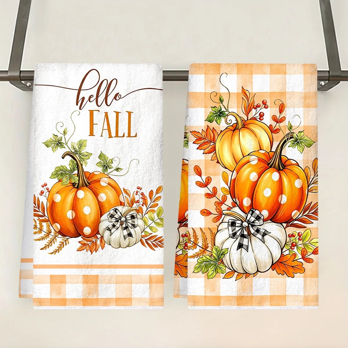 Halloween Hand Towels – 2-Piece Ghost & Pumpkin Set