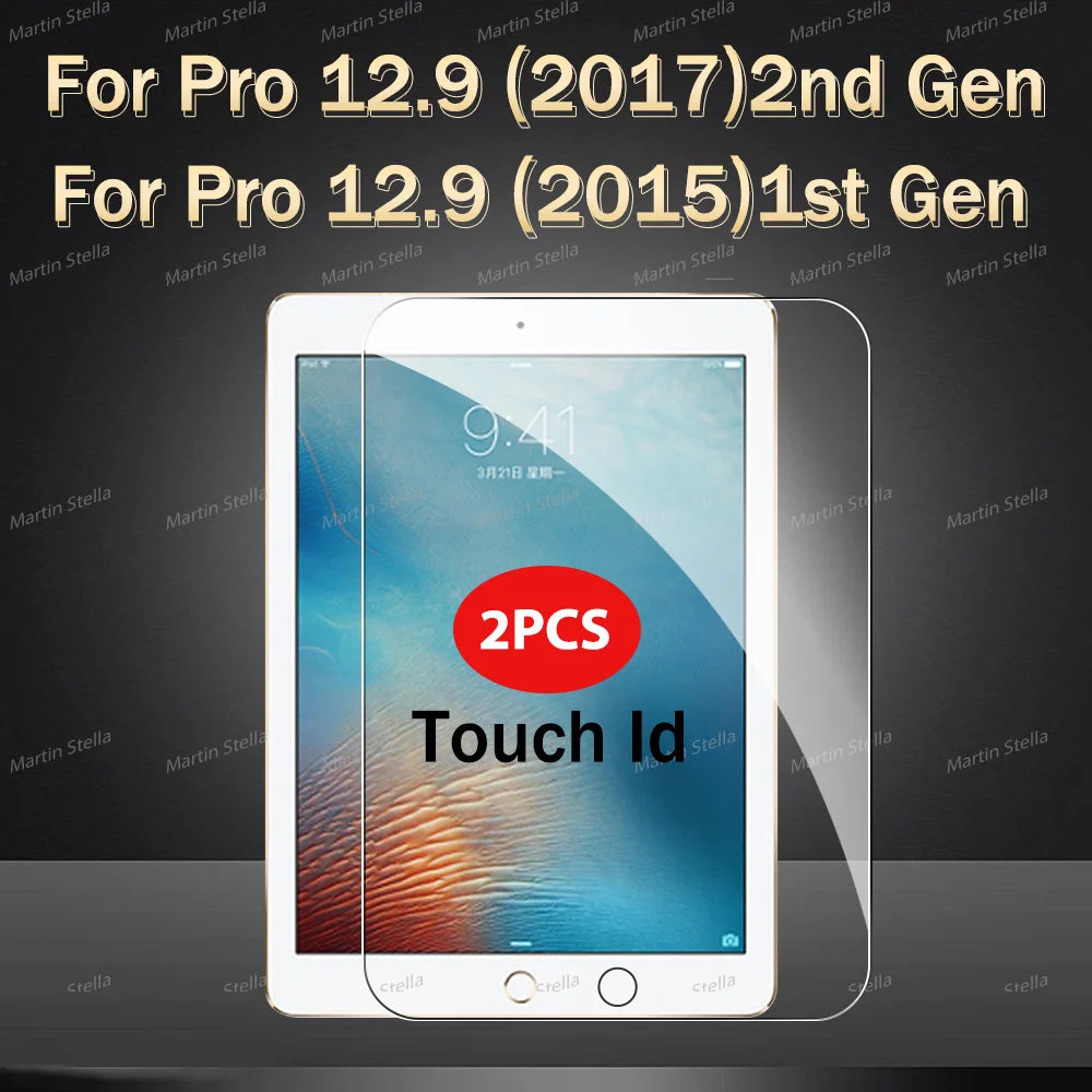 2-Pack Tempered Glass Screen Protectors for iPad