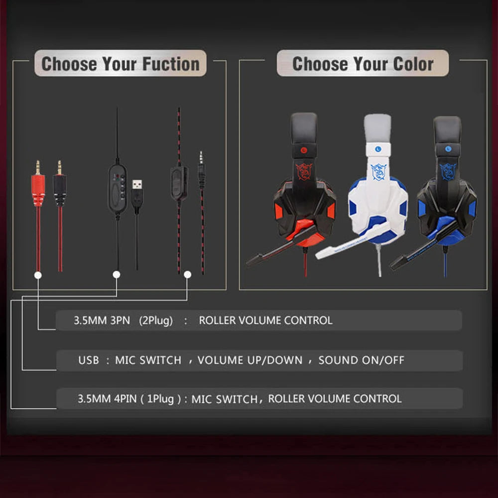Wired Gaming Headset with Noise-Cancelling Microphone