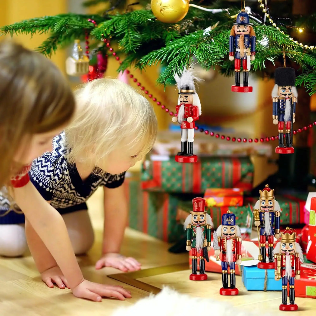 Wooden Nutcracker Soldier Ornaments