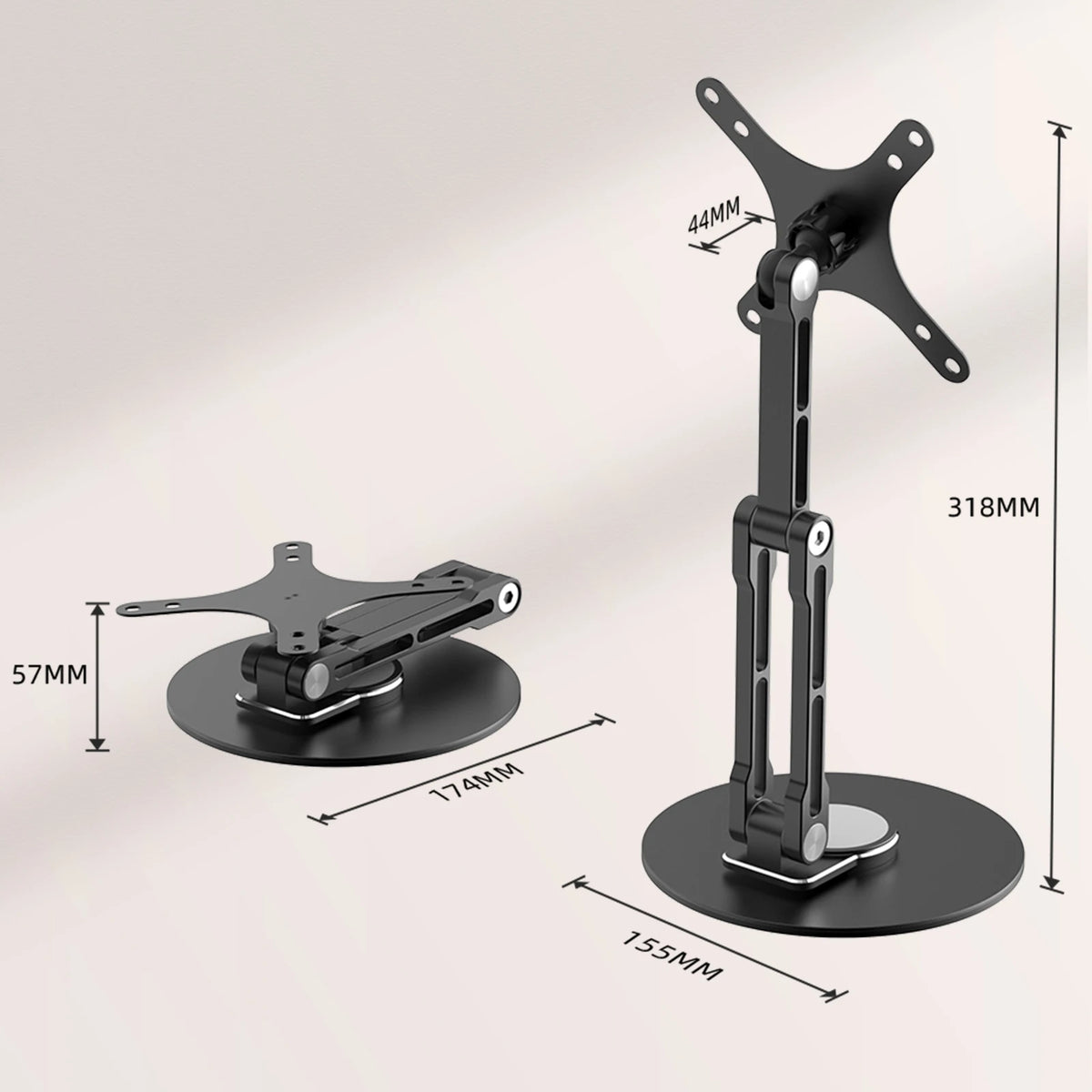 Single Monitor Desk Stand for 12–22 Inch Displays