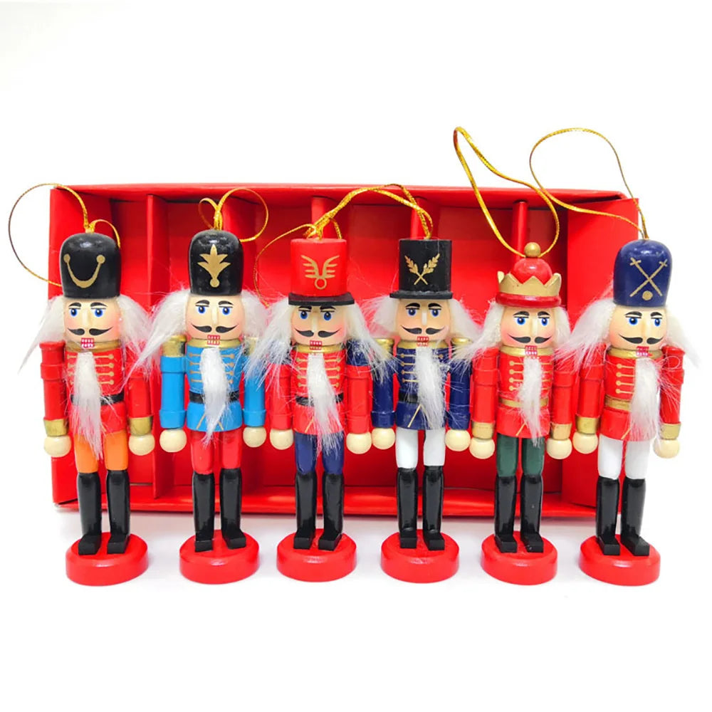 Wooden Nutcracker Soldier Ornaments