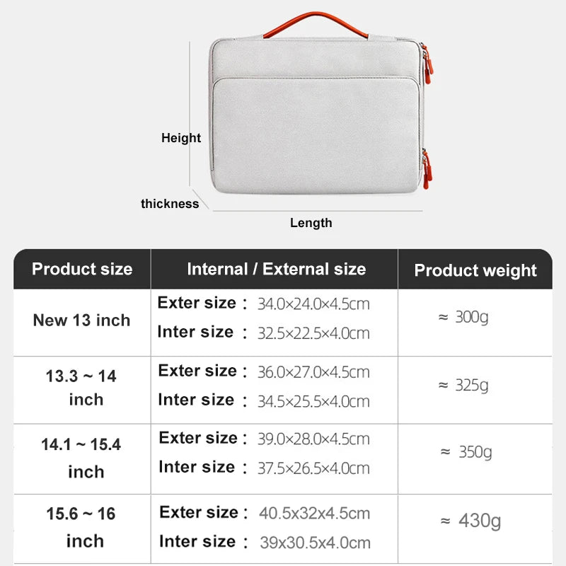 Laptop Sleeve Bag for 12–16 Inch Computers
