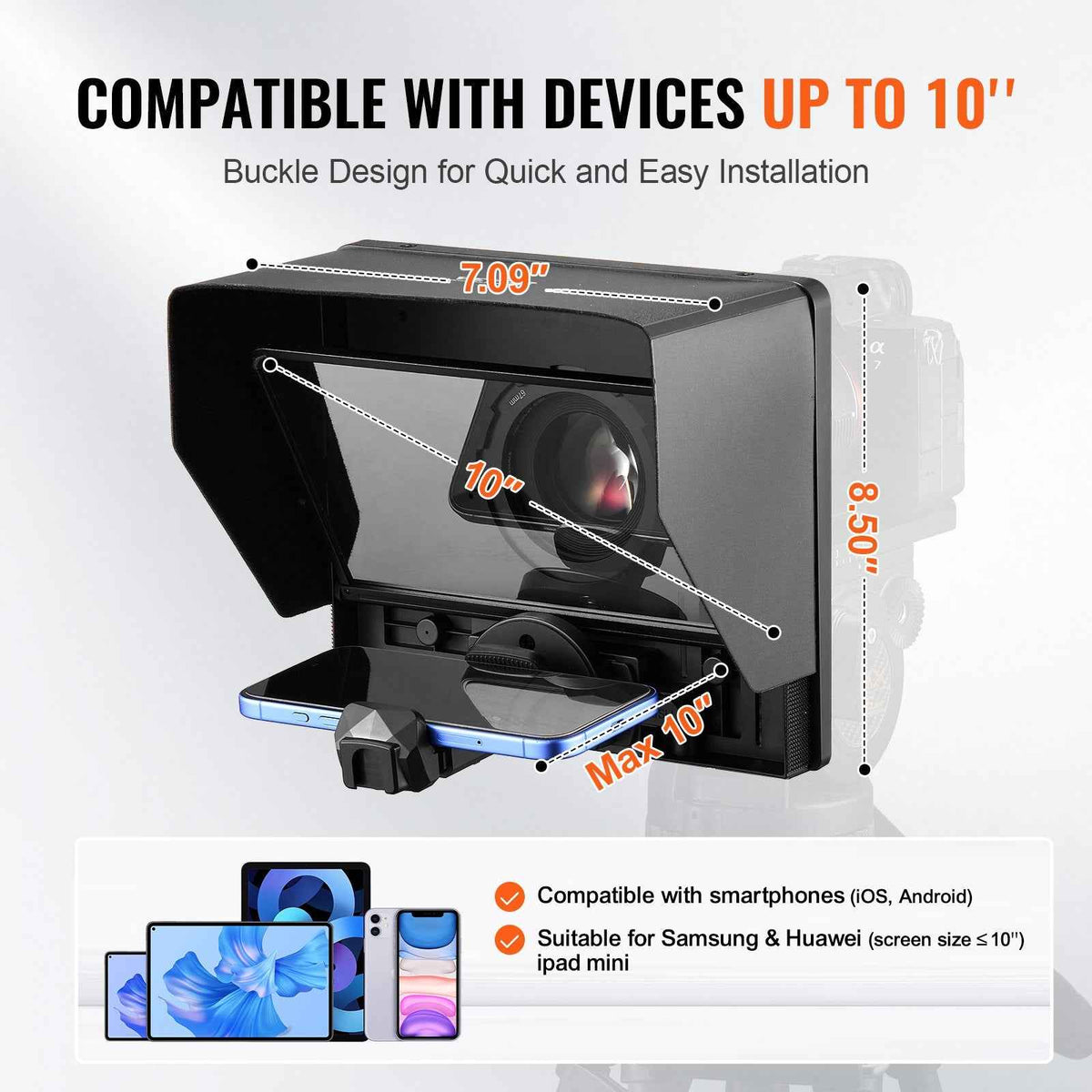 Desktop Teleprompter for Camera and Smartphone