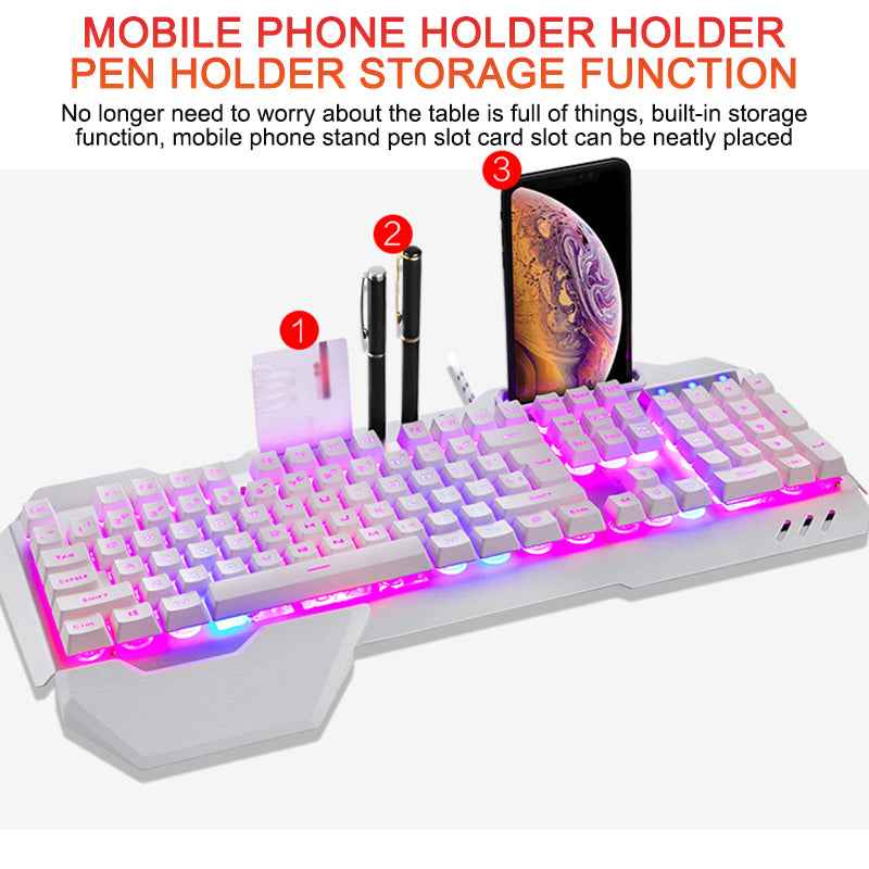 Wired RGB Gaming Keyboard with Phone Holder