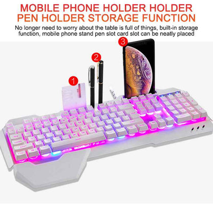 Wired RGB Gaming Keyboard with Phone Holder