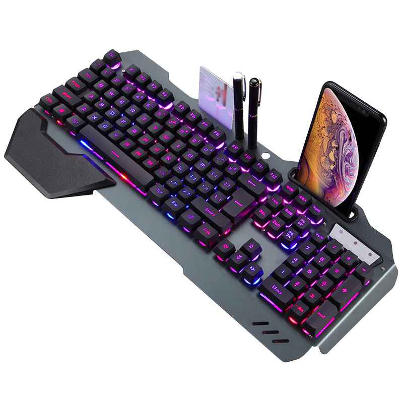 Wired RGB Gaming Keyboard with Phone Holder