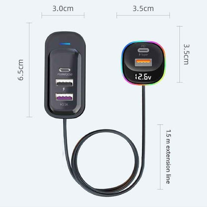 Fast-Charging Multi-Function Car Charger