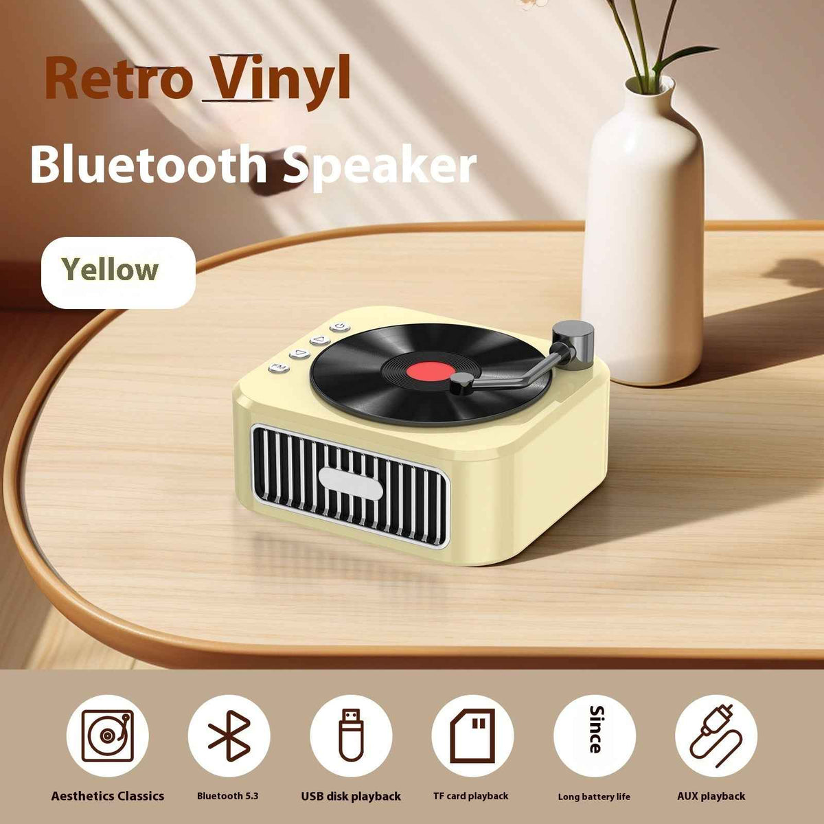 Retro Bluetooth Record Player Speaker