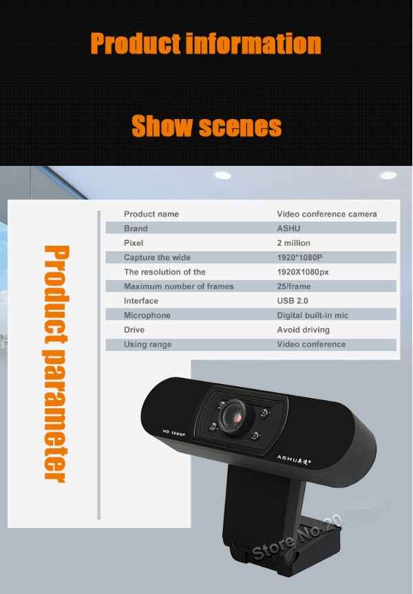 HD USB Webcam with Microphone