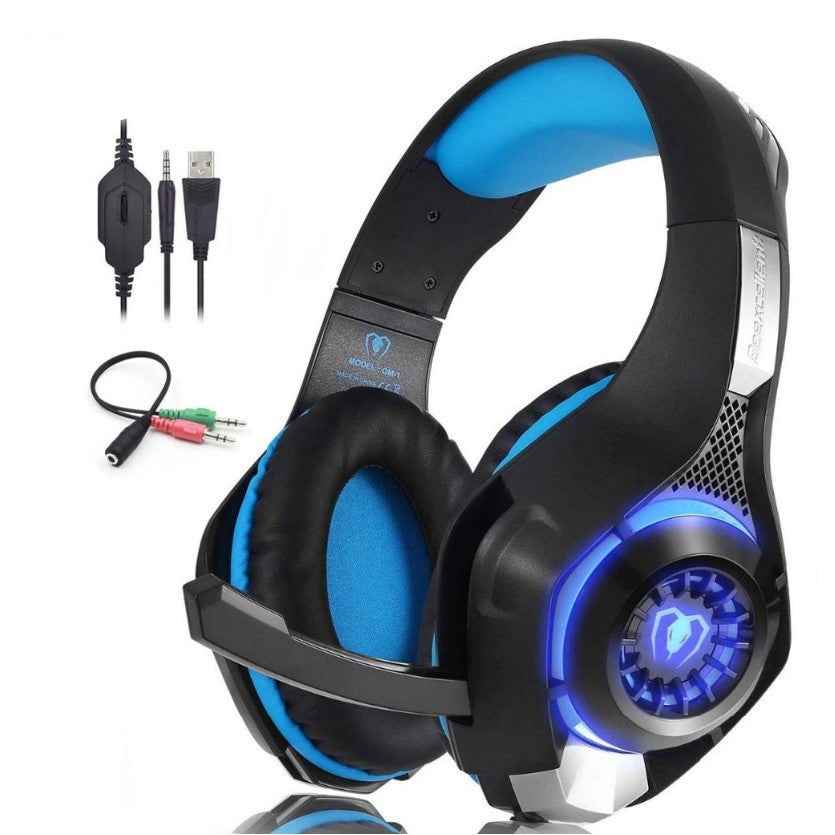 Gaming Headset with Microphone and LED Lighting