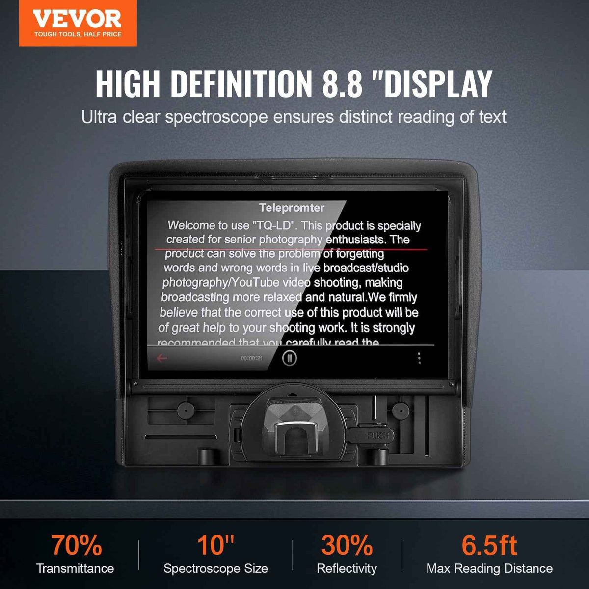 Desktop Teleprompter for Camera and Smartphone