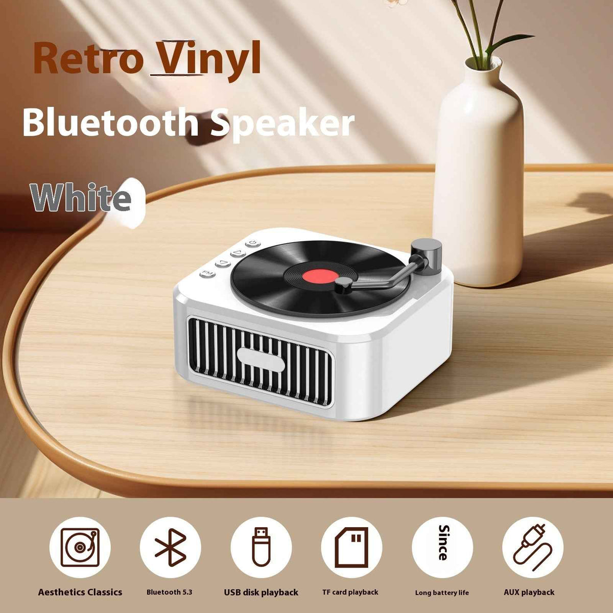 Retro Bluetooth Record Player Speaker