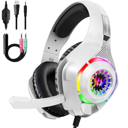 Gaming Headset with Microphone and LED Lighting