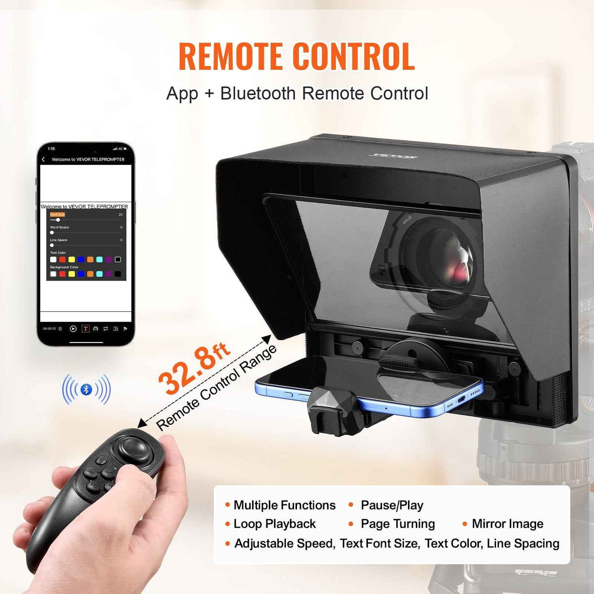 Desktop Teleprompter for Camera and Smartphone