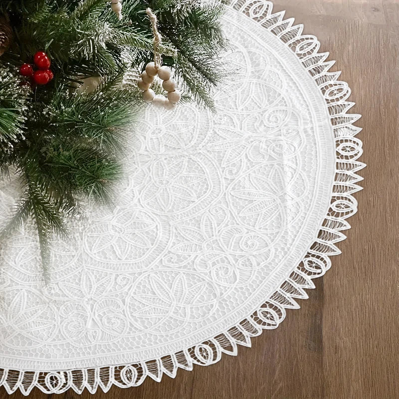 White Lace Christmas Tree Skirt