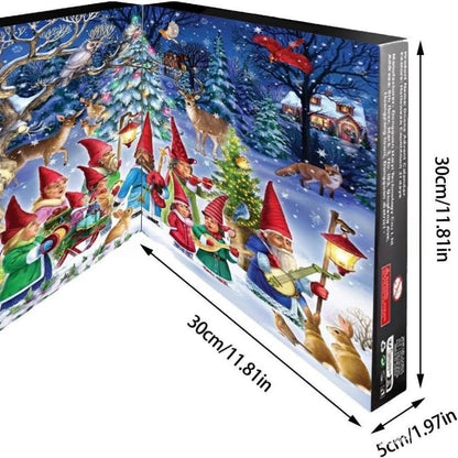 Christmas 24‑Day Countdown Advent Calendar, 24Pcs Resin Figurine Ornament Set, Xmas Desktop Decorations for Holiday Party Favor