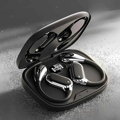 Open Ear Wireless Earbuds Bluetooth Headphones, 50Hrs Playtime Stereo Sound Earphones with IPX7 Waterproof Ear Buds for Fitness