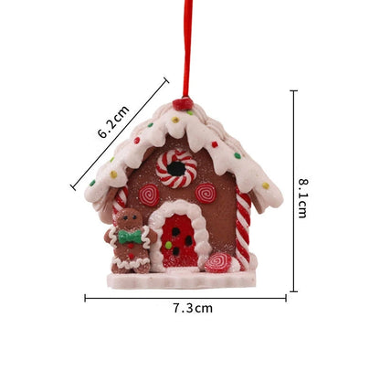 Christmas Theme LED Pendant Snowman Gingerbread Santa Claus Light House Soft Pottery Hanging Tree Home New Year Party Decoration