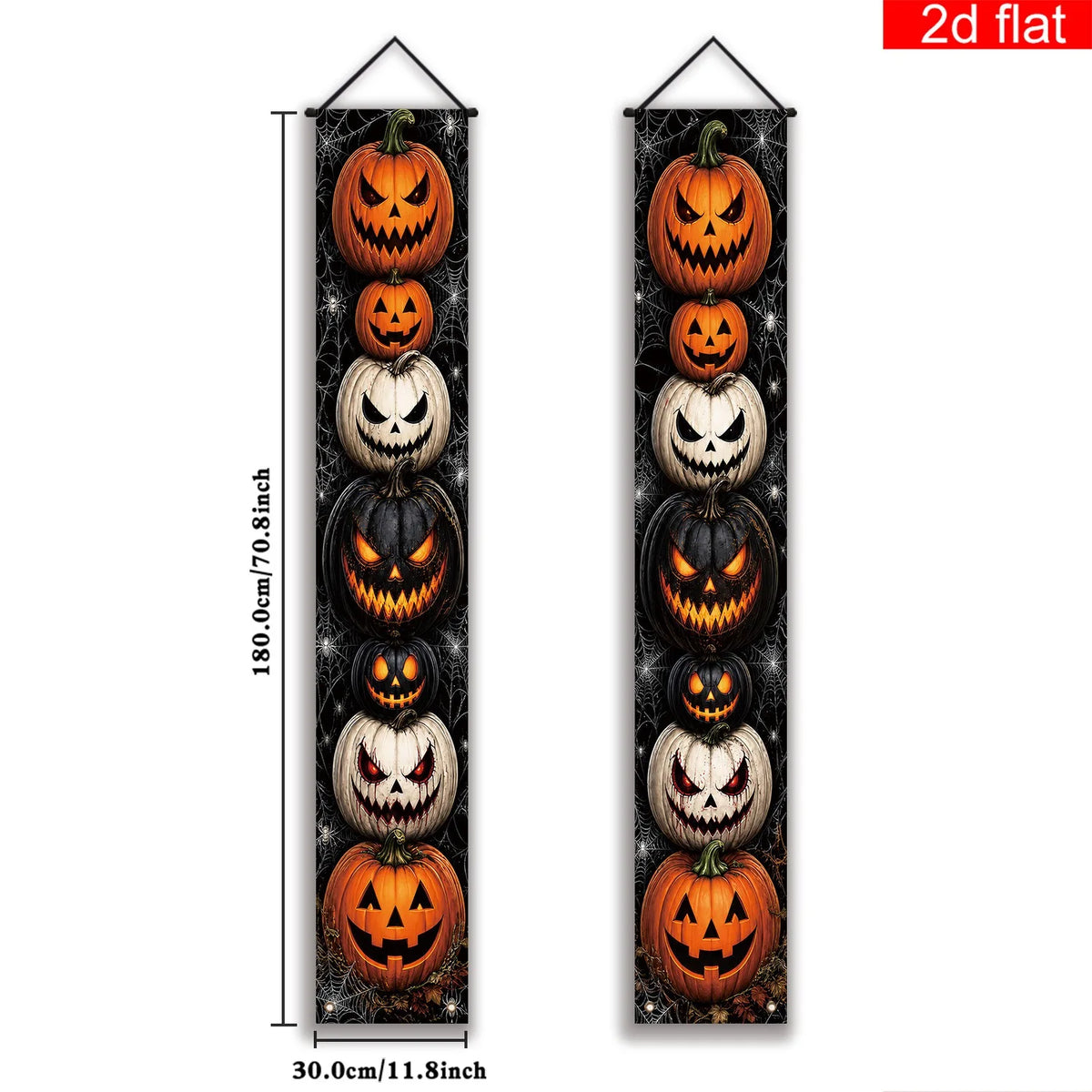 Halloween Porch Banner – Pumpkin &amp; Spider Web Decor