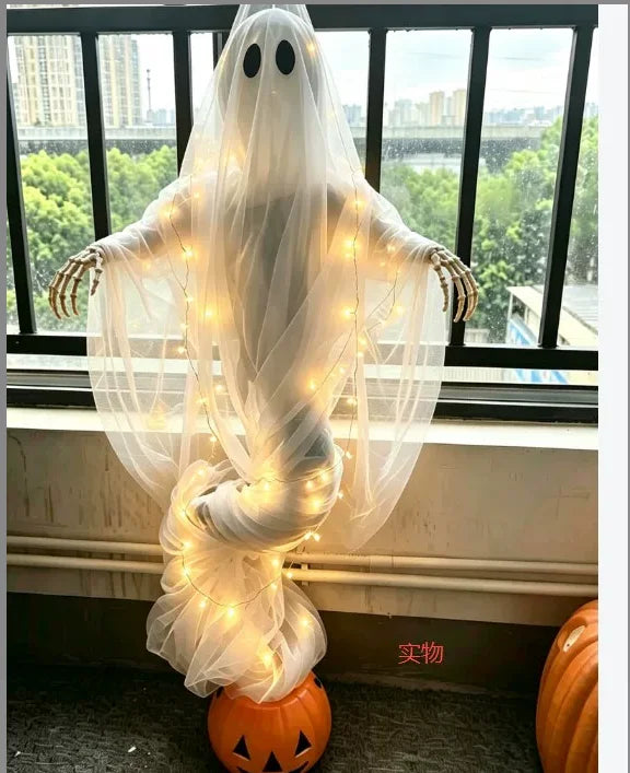LED Ghost &amp; Pumpkin Yard Lights – Halloween Outdoor Decor