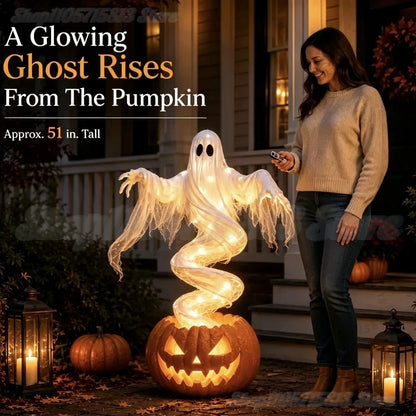 LED Ghost &amp; Pumpkin Yard Lights – Halloween Outdoor Decor
