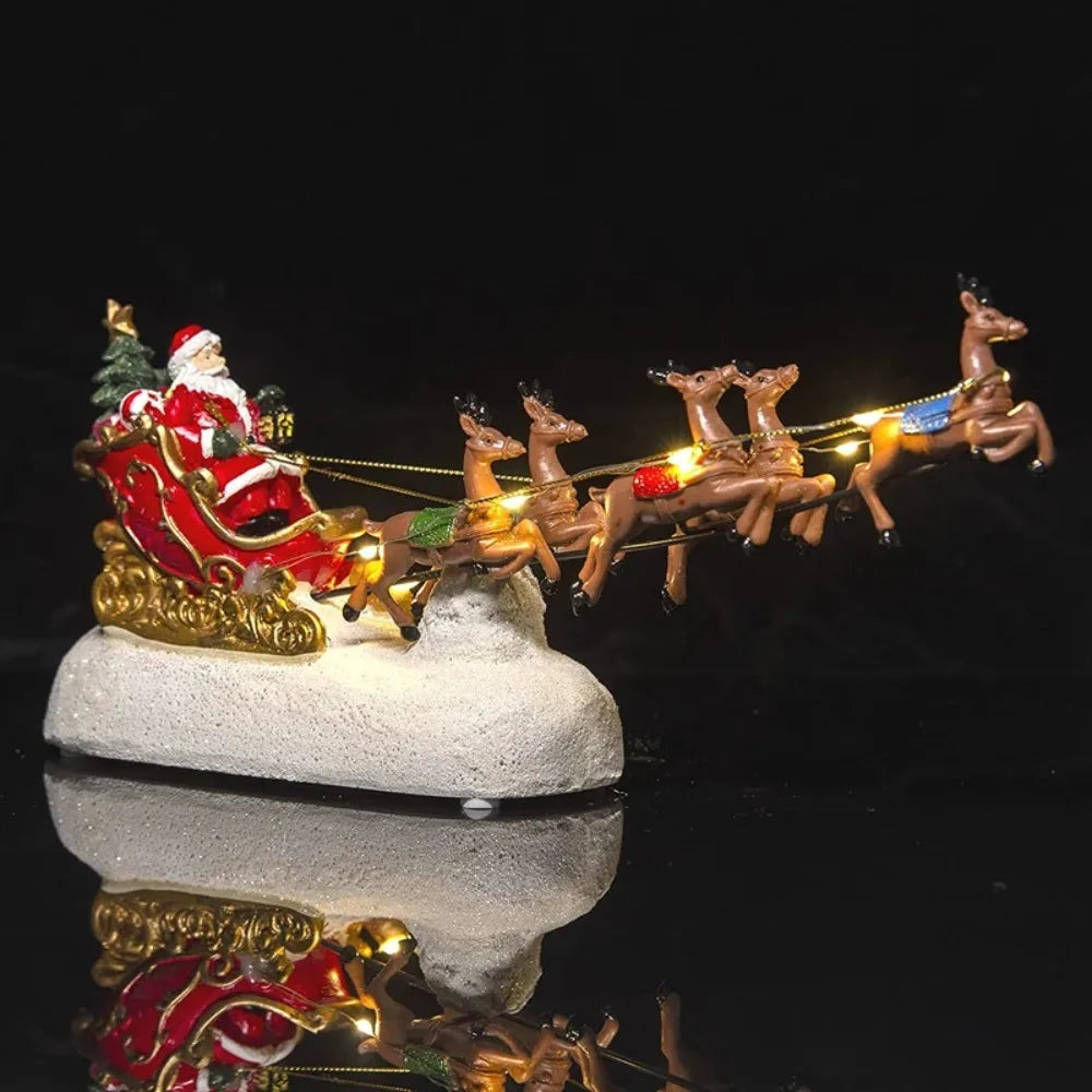Christmas Village Santa Sleigh Figurine