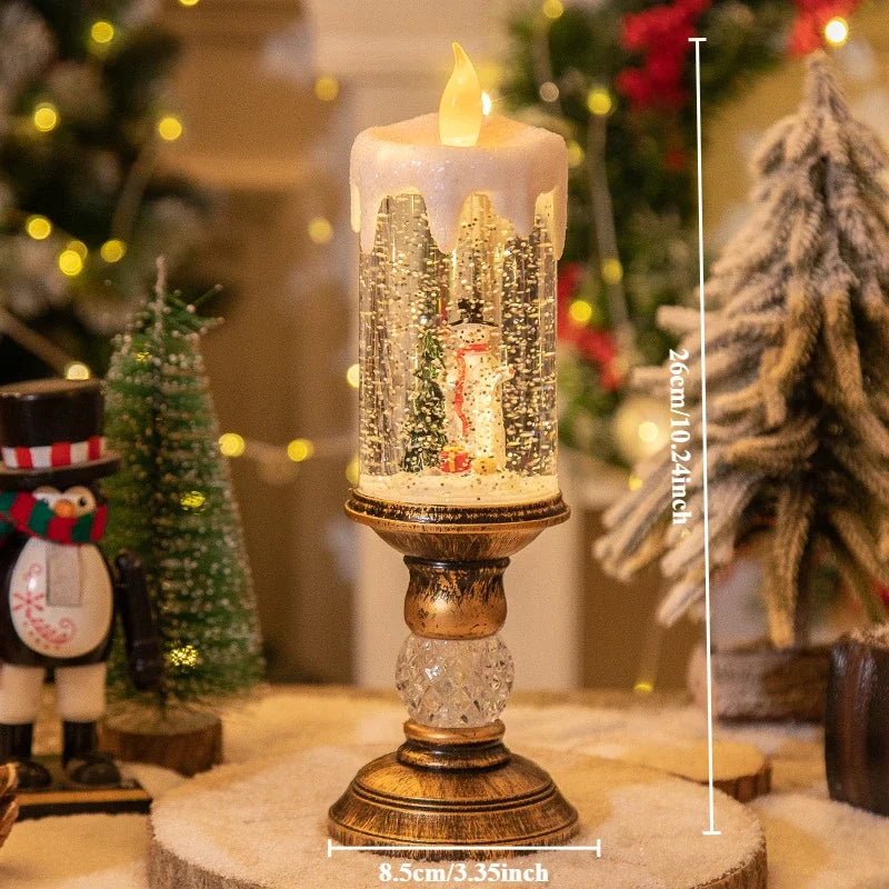 Christmas Decorations Candles Christmas Crystal Snow Lights Children&