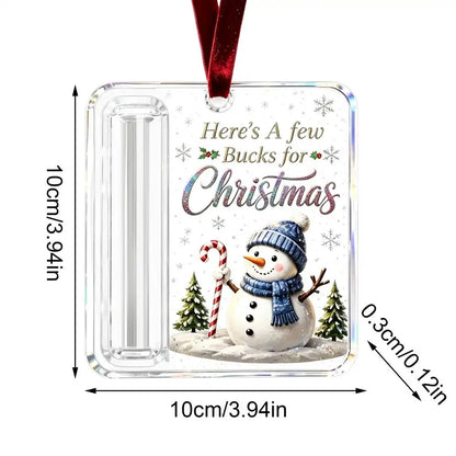 Christmas Money Holders Cash Funny Reusable Clear Acrylic Ornament Tree Decor for Kids Boys Girls Home Living Room Holiday Decor