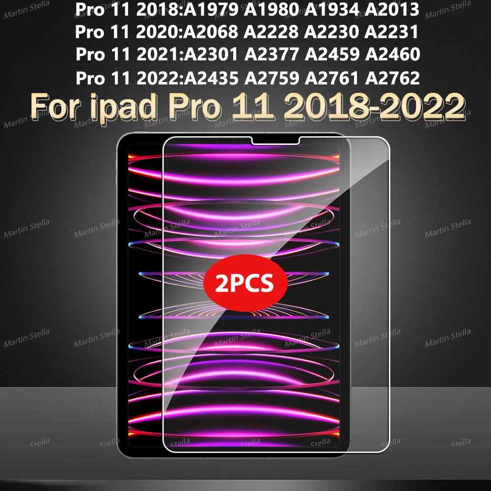 2-Pack Tempered Glass Screen Protectors for iPad