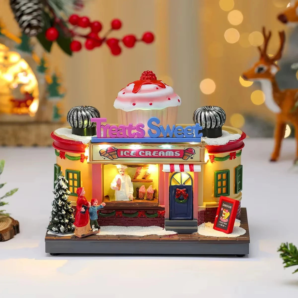 Lighted Christmas Music Box Ornament