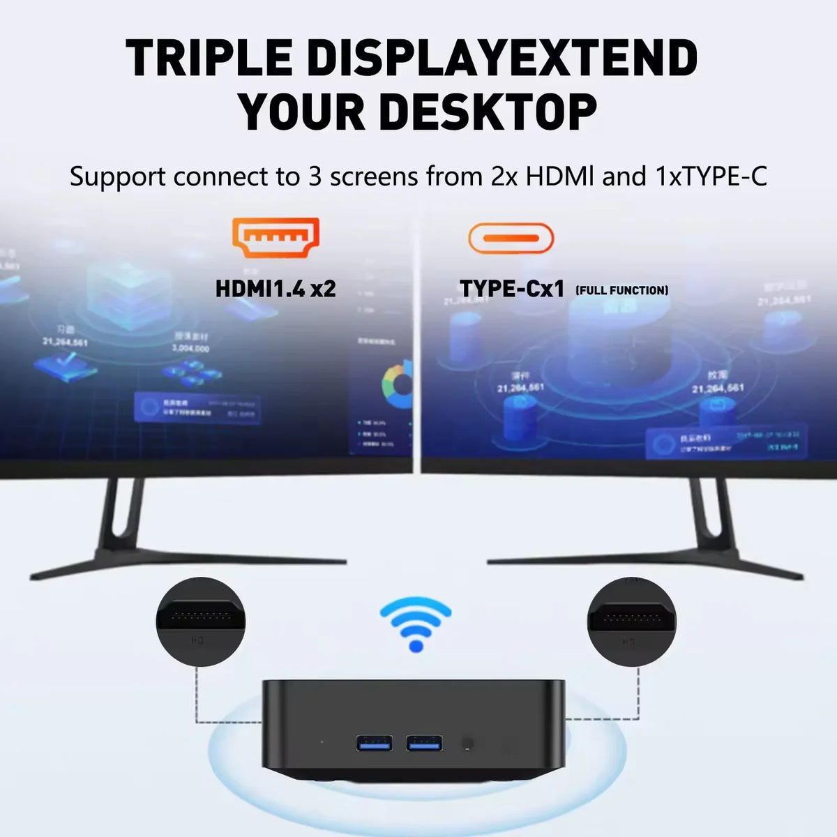 2026 New Dual Mini PC Computer Intel i9-10980HK Windows 11 PC Gamer 16GB RAM 1TB 2TB M.2 SSD 4K HD WiFi 6 Type C Desktop PC