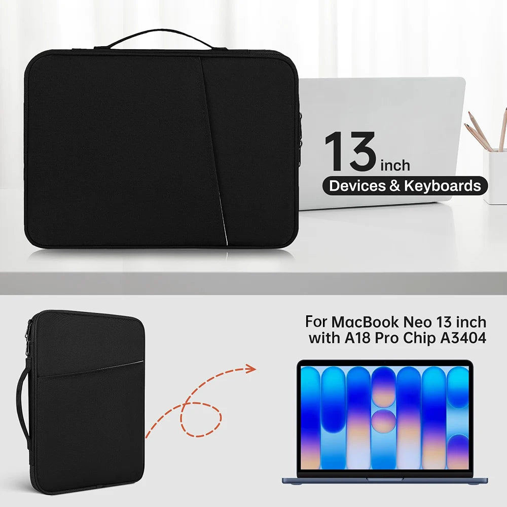 13" Laptop Carrying Sleeve Case For MacBook Neo 13 inch with A18 Pro Chip A3404 2026 Shockproof Protective Bag Notebook Handbag