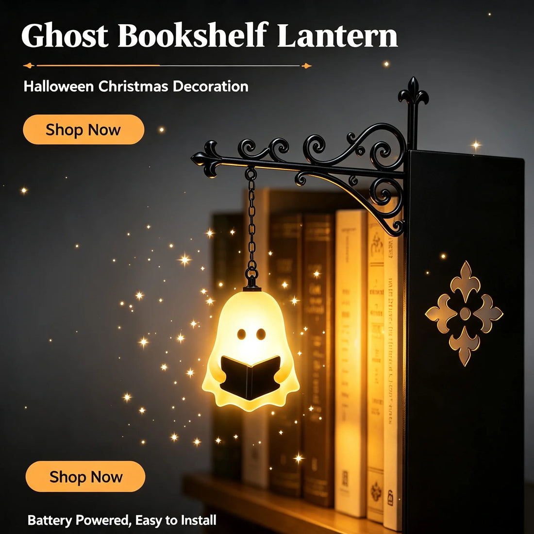 LED Lantern Bookends – Halloween Shelf &amp; Table Decor