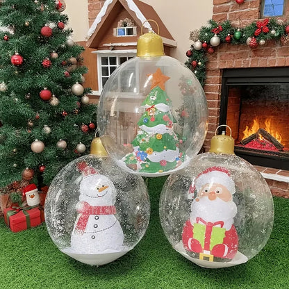 Christmas Decorations, 1pc Inflatable Christmas Decoration Balls, for Indoor And Outdoor Party Supplies, Pendants, Drops Finials