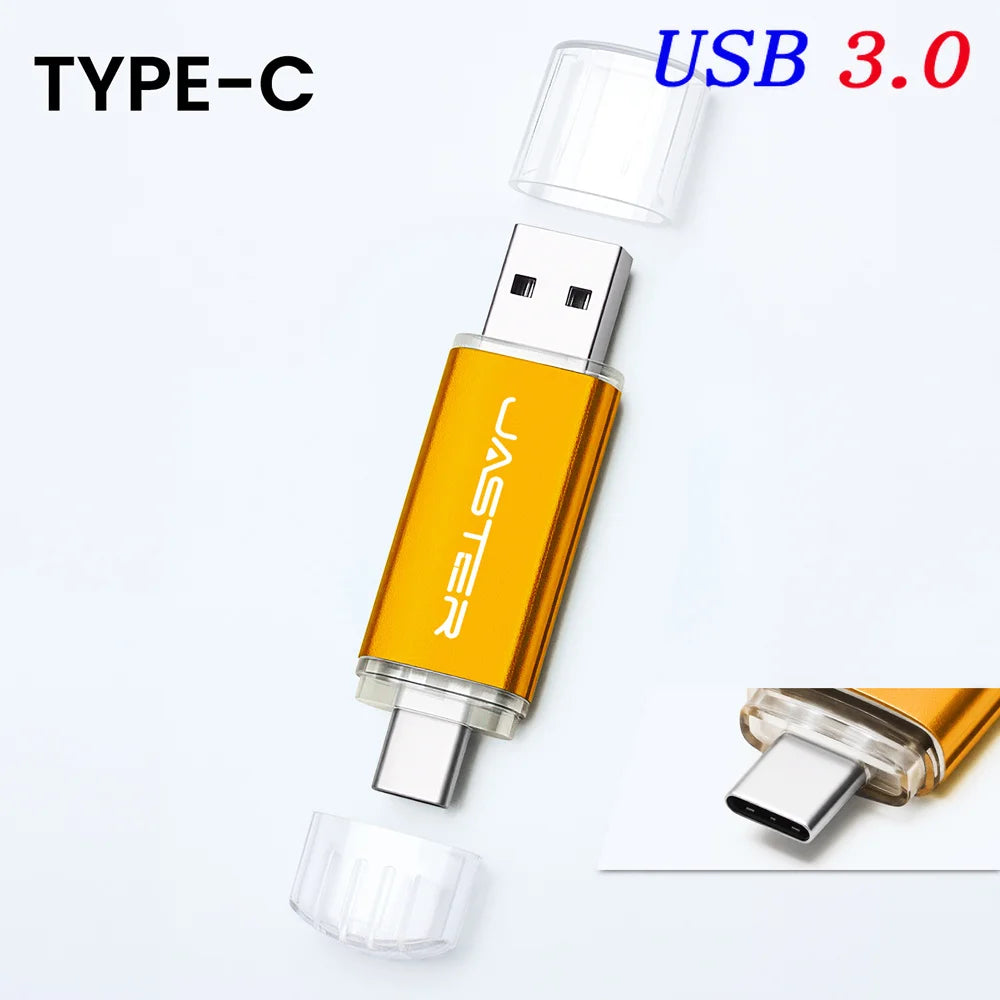 TYPE-C USB 3.0 Flash Drives 128GB 32GB 2IN1 Memory Stick 64GB 32GB 16GB Wedding Gift Pen Drive 8GB 4GB USB Stick Pendrive U Disk