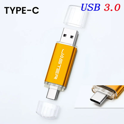 TYPE-C USB 3.0 Flash Drives 128GB 32GB 2IN1 Memory Stick 64GB 32GB 16GB Wedding Gift Pen Drive 8GB 4GB USB Stick Pendrive U Disk